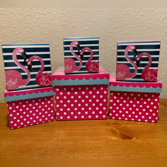 Flamingo Decorative Storage Nesting Boxes Set Of 6, Flamingo Storage Boxes - Picture 4 of 11